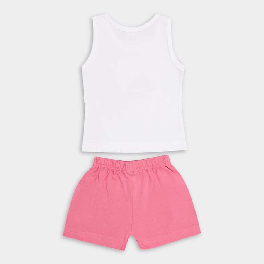 Infant Girls' 100% Cotton Short Set , गुलाबी, large