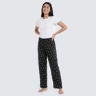 Women's Black Regular Fit Solid Pyjama, काला, small