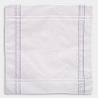 Men's White Cotton Striped Handkerchief Pack of 3, White, small