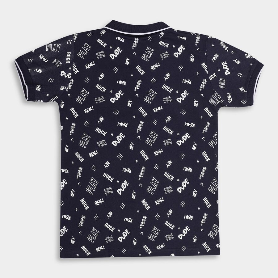 Boys' 100% Cotton Half Sleeves T-Shirt , Navy Blue, large image number null