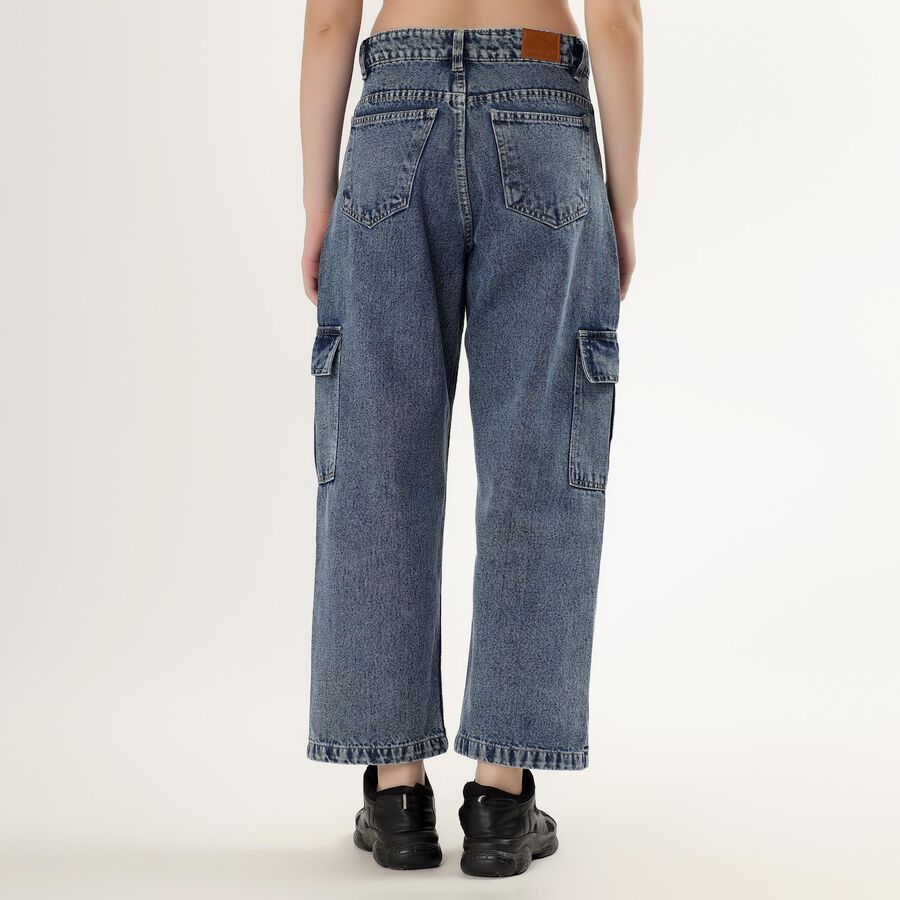 Ladies' High Rise Jeans, Mid Blue, large image number null