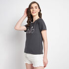 Round Neck T-Shirt, गहरा ग्रे, small image number null