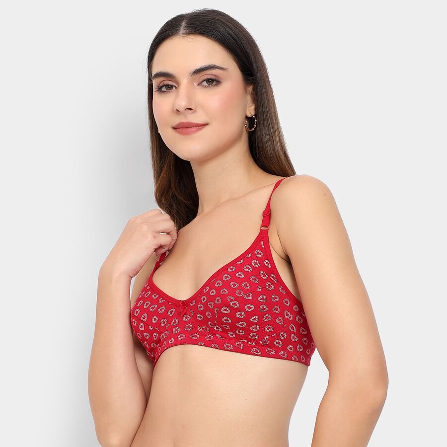 Ladies' 100% Cotton Bra , लाल, large image number null