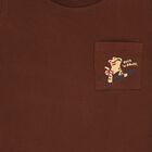 Boys Deep Brown Crew Neck Casual T-Shirt, भूरा, small image number null