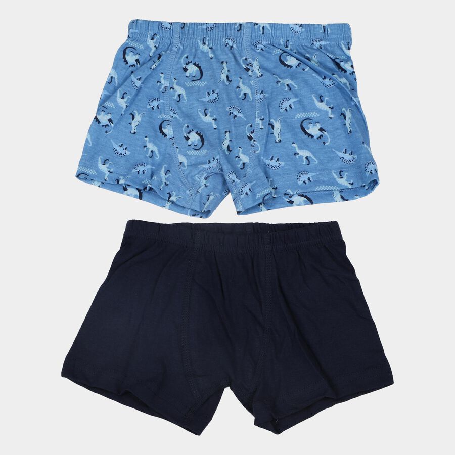 Boys' Blue and Navy Cotton Printed and Solid Briefs, Navy Blue, large