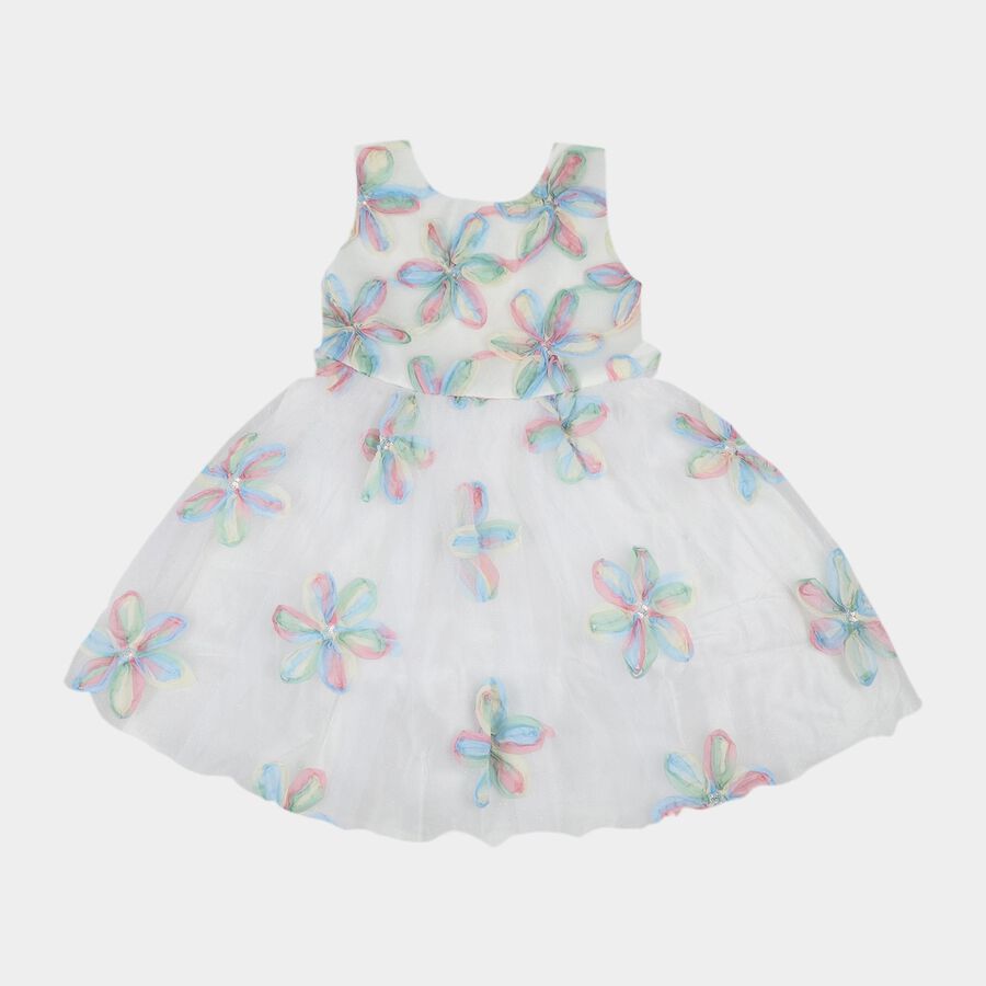 Girls' Off White Frock, ऑफ व्हाइट, large