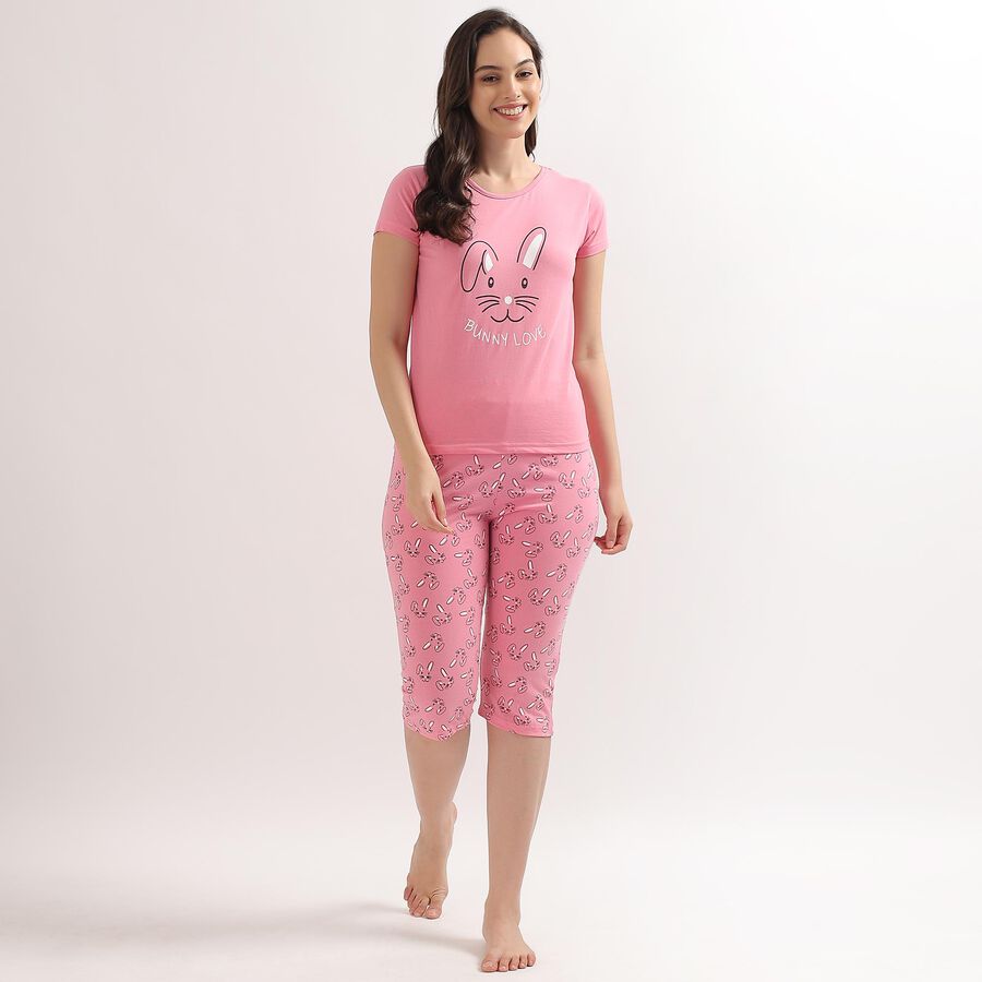 Ladies' Night Suit, Light Pink, large image number null