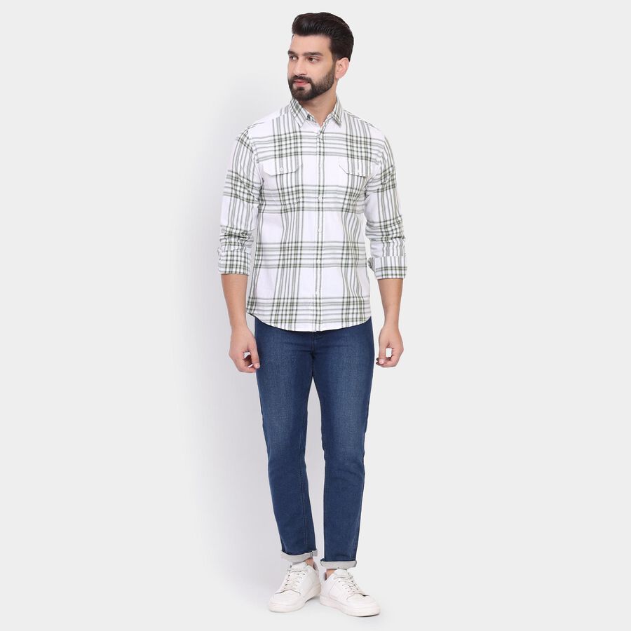 Men's 100% Cotton Casual Shirt, हल्का हरा, large