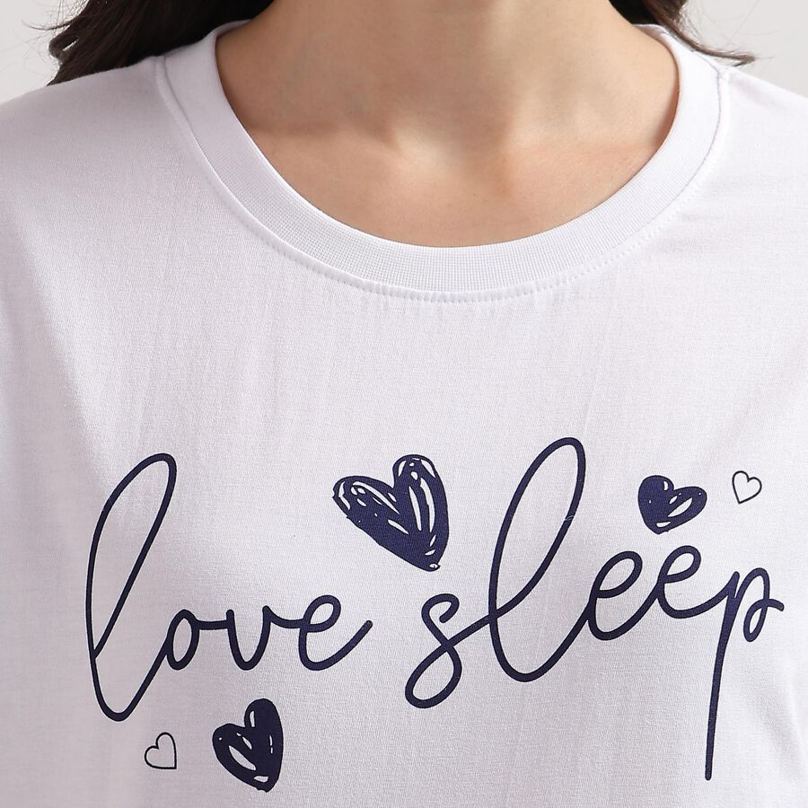 Ladies' 100% Cotton Night Suit, नेवी ब्लू, large image number null