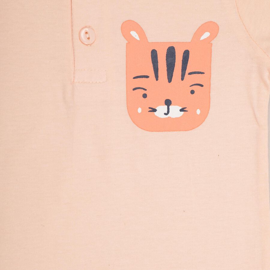 Infant Boys' 100% Cotton Baba Suit , Peach, large image number null