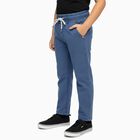 Boys' Muted Steel Blue Regular Fit Elastic Waist Jeans, हल्का नीला, small image number null