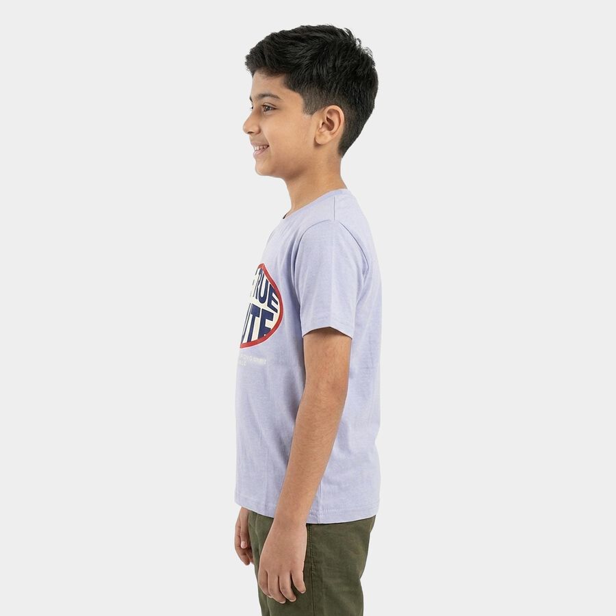 Boys' Half Sleeves T-Shirt, हल्का नीला, large