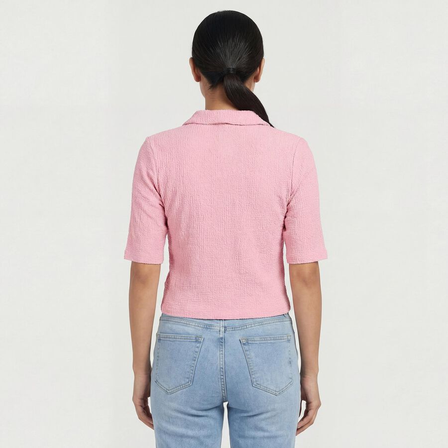 Women's Pink Classic Collar Classic Shirt, Pink, large