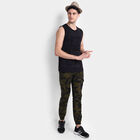 Printed Slim Fit Casual Trousers, Olive, small image number null