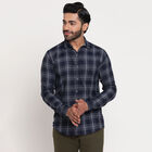 Checks Casual Shirt, गहरा ग्रे, small image number null