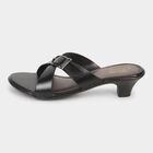 Women's Jet Black Buckle Strap Heeled Sandals, काला, small image number null