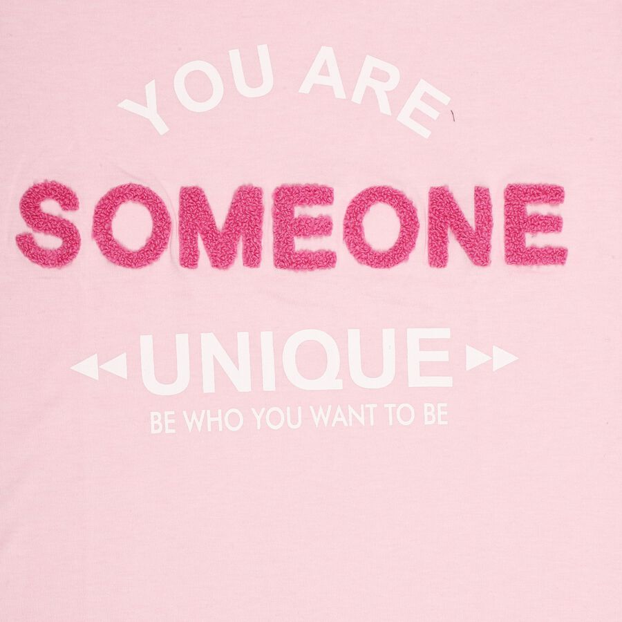 Girl's Cotton T-Shirt, Light Pink, large image number null