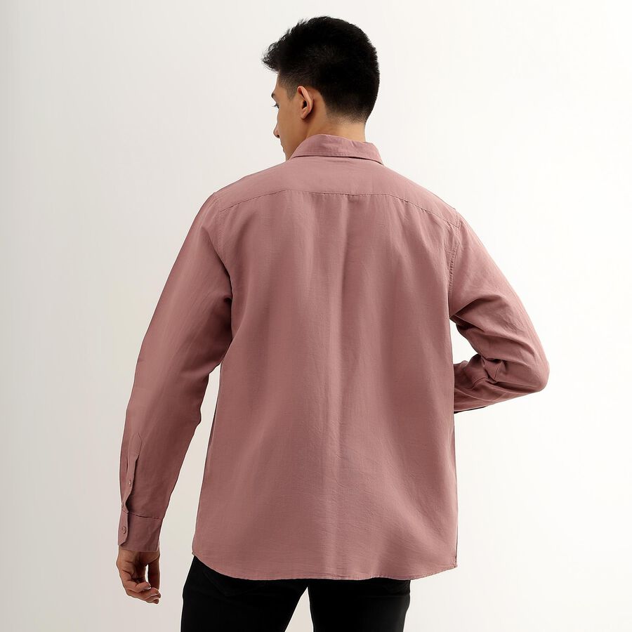 Men's Dusty Rose Regular Collar Casual Shirt, मूँगा (कोरल), large image number null