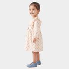 Infants' Beige Fit and Flare Floral Printed Frock, Beige, small