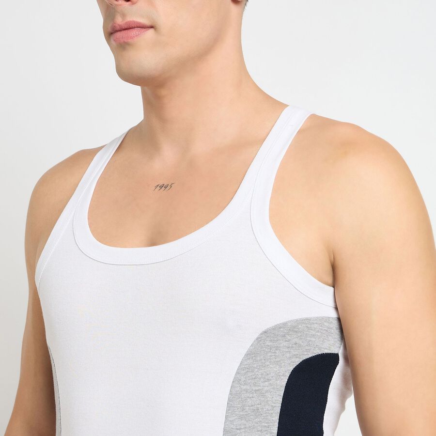 Men's 100% Cotton Gym T-Shirt, White, large image number null