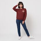 Women Maroon Crew Neck Pullover Sweatshirt, Rust, small
