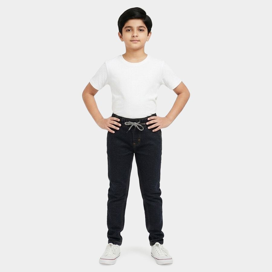 Boys' Jeans, गहरा ग्रे, large