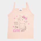Infants Cotton Solid Vest, Peach, small image number null