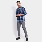 Men's 100% Cotton Casual Shirt, Navy Blue, small image number null