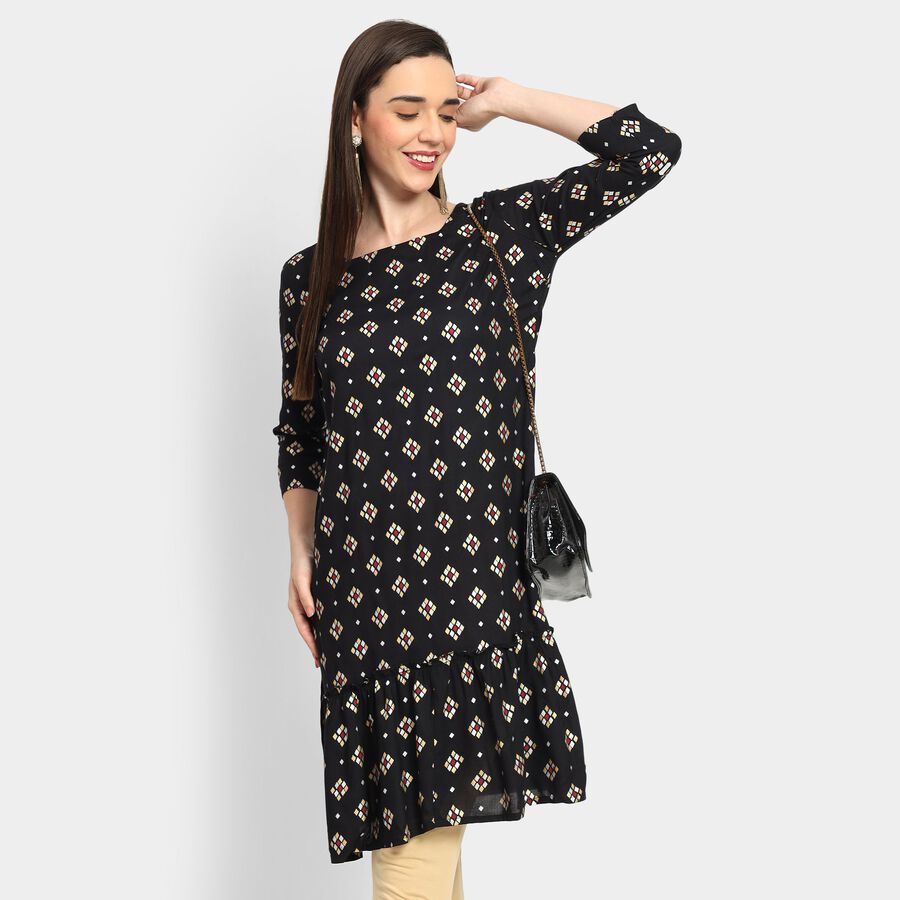 Ladies' Kurta, Black, large image number null