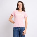 Ladies' Round Neck T-Shirt, Pink, small