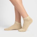 Women's Beige Regular Fit Solid and Printed Pack of 3 Socks, गहरा पीला, small