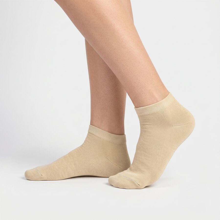Women's Beige Regular Fit Solid and Printed Pack of 3 Socks, गहरा पीला, large