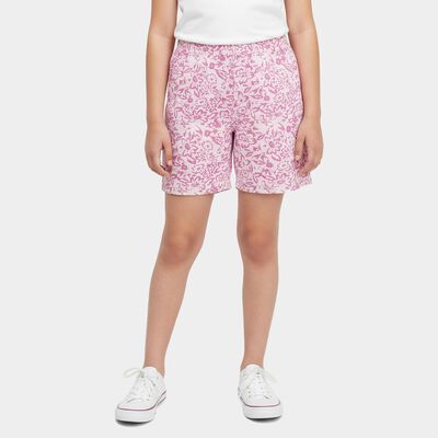Girls' Lilac Regular Fit Casual Shorts
