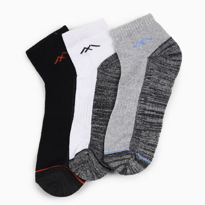 Men's Black and Gray Ankle Length Socks Pack of 3