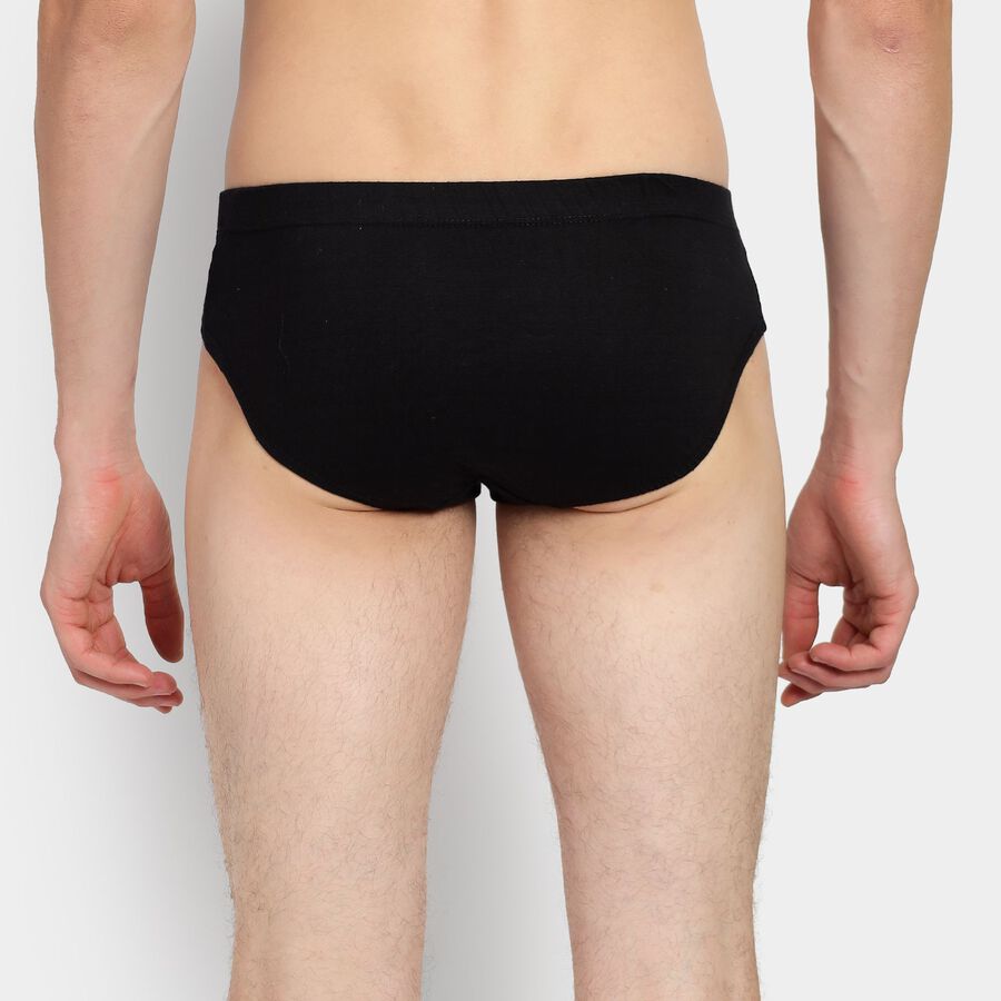 Men's 100% Cotton Briefs, Black, large