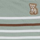 Infants' Light Green Cotton Round Neck Striped Baba Suit, Light Green, small