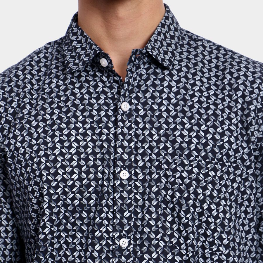 Men's 100% Cotton Casual Shirt, Navy Blue, large image number null