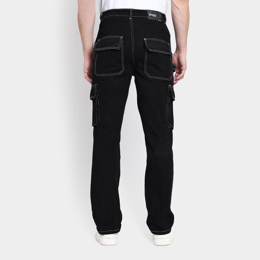 Men's 100% Cotton Skinny Jeans , Black, large image number null