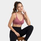 Women's Wine V-Neck Bralette Bra, वाइन, small