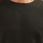Men's Dark Olive Green Crew Neck Casual Full Sleeve T-Shirt , खाकी, small image number null