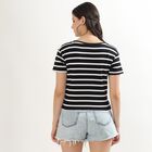 Women's Jet Black Round Neck Crop Top, Black, small image number null