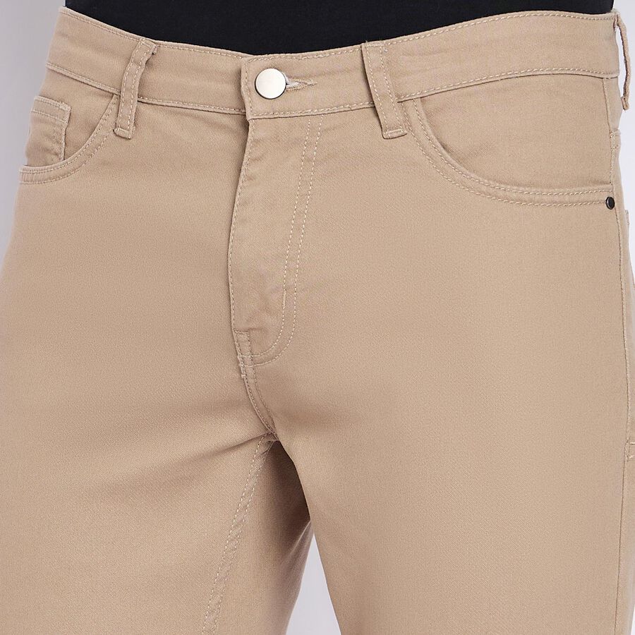 Men's Slim Fit Casual Trousers , Khaki, large image number null