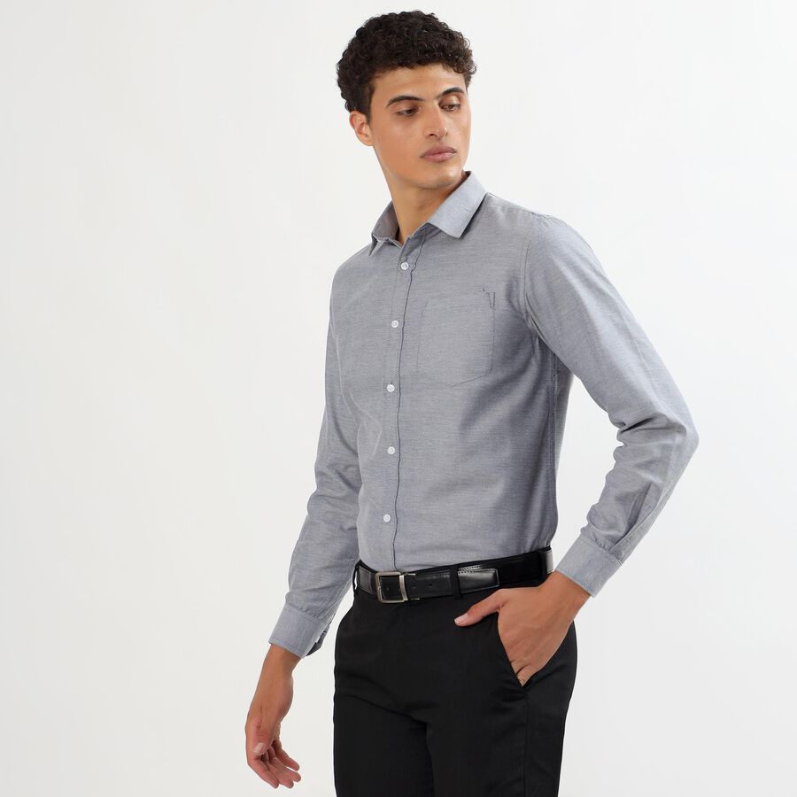 Men's Grey Classic Formal Shirt, नेवी ब्लू, large image number null