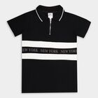 Boys' 100% Cotton Half Sleeves T-Shirt, काला, small image number null