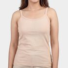 Women's Beige Cotton Scoop Neck Classic Slips, गहरा पीला, small