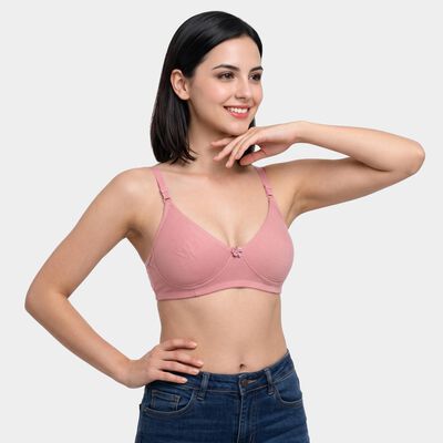 Women's Lilac Cotton Blend V Neck Bralette Bra