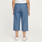 Girls' Stonewashed Blue Cropped Fit Embroidered Jeans, Light Blue, small image number null