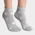 Women's Assorted Regular Fit Printed Pack of 3 Socks, चुनिंदा, small