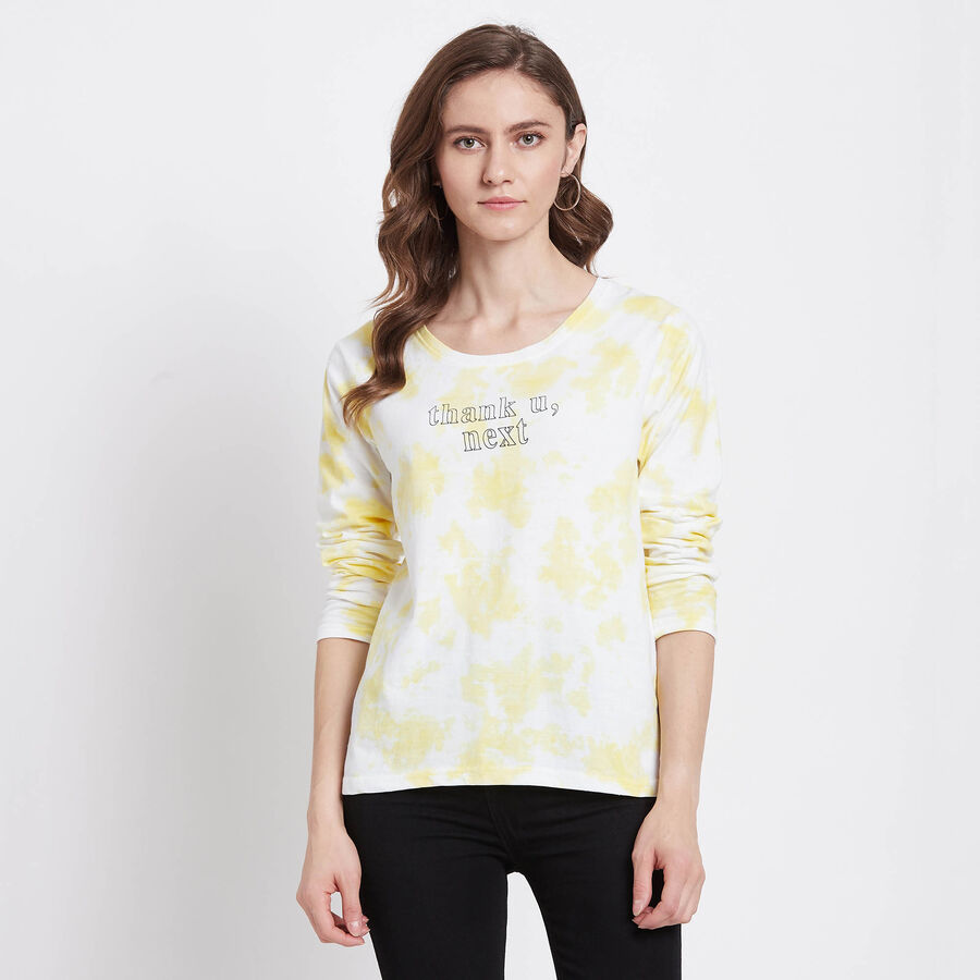Cotton Printed Top, Yellow, large image number null