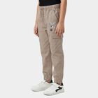 Boys' Beige Cotton Regular Fit Trousers, गहरा पीला, small